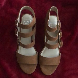 Kaari Blue Cognac Suede Alanna Shoes Size 10M